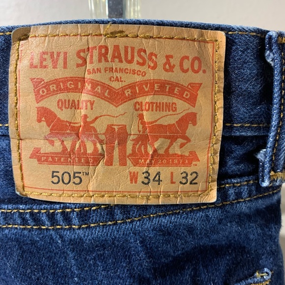 Levi's Men's Straight Jeans - Dark Blue - Picture 6 of 8